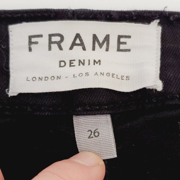 🇺🇸 FRAME DENIM Black Distressed Skinny Jeans - Picture 8 of 11